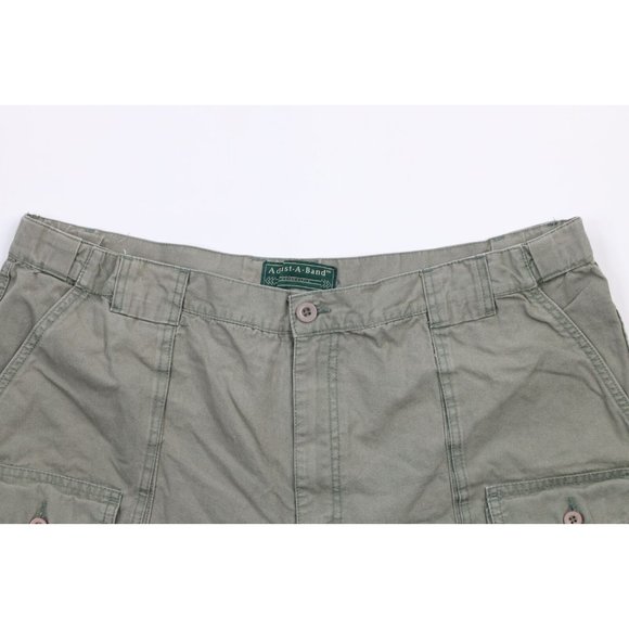 Vintage 90s Streetwear Mens Size 42 Faded Above Knee Cargo Shorts Green Cotton - Picture 2 of 9